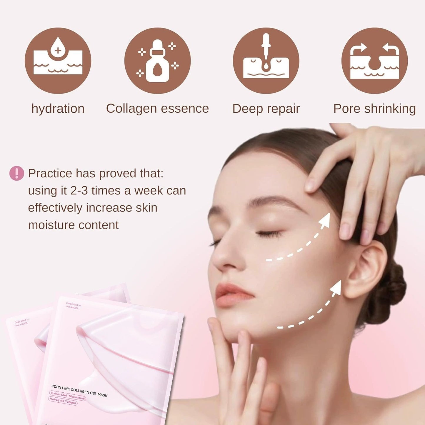 🔥Hot Sale🔥🎁Pink Collagen Gel Mask 4 Counts