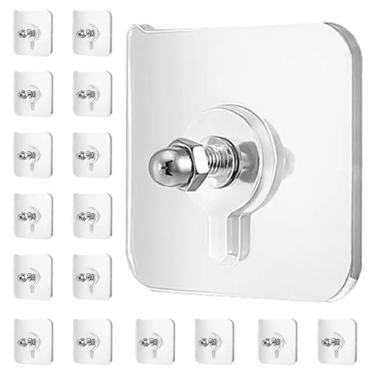 No-Drill Adhesive Screw Hooks for Wall Mounting