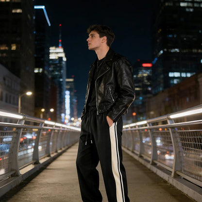 👖  NOW! 🔥 Men's Loose Fit Track Pants – Soft fleece, elastic cuffs & zip pockets – perfect for lounging, workouts or casual errands 🏃‍♂️