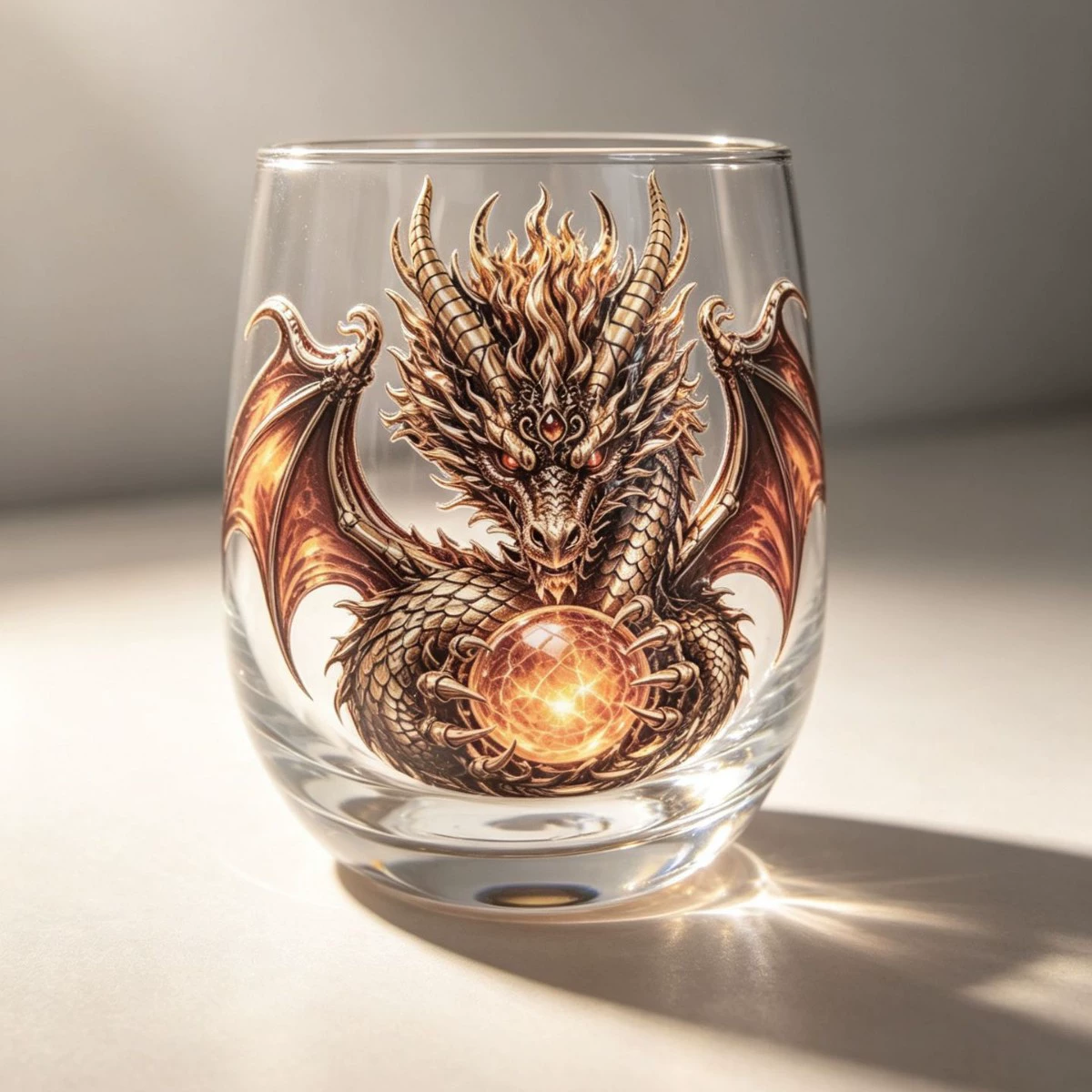 🐉✨ 3D Mythic Dragon Glass Art Cup | Luxury Raised Fantasy Glassware for Whiskey, Home Bar Décor & Legendary Gifts 🎁