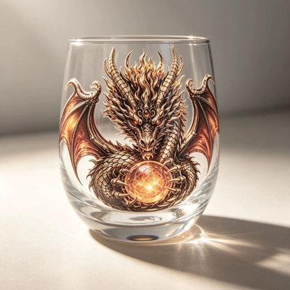 🐉✨ 3D Mythic Dragon Glass Art Cup | Luxury Raised Fantasy Glassware for Whiskey, Home Bar Décor & Legendary Gifts 🎁