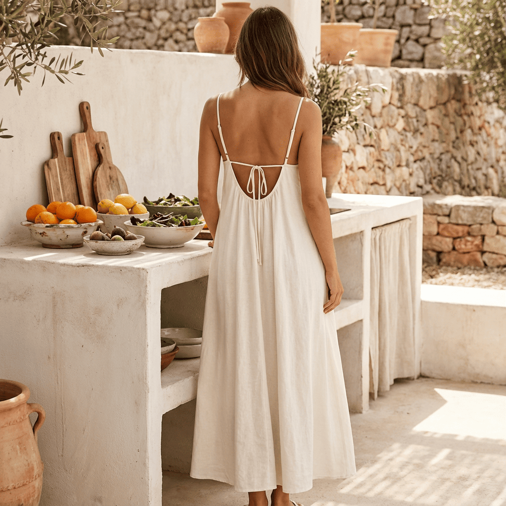💃Be the most confident version of yourself!!✨Solid-colored open-back dress with straps for women💕