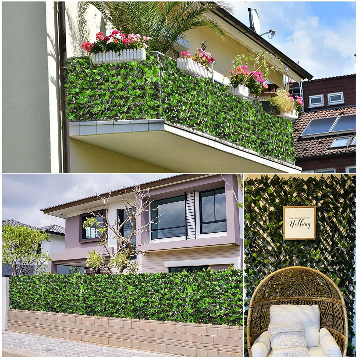 Artificial Ivy Retractable Fence Privacy Screen