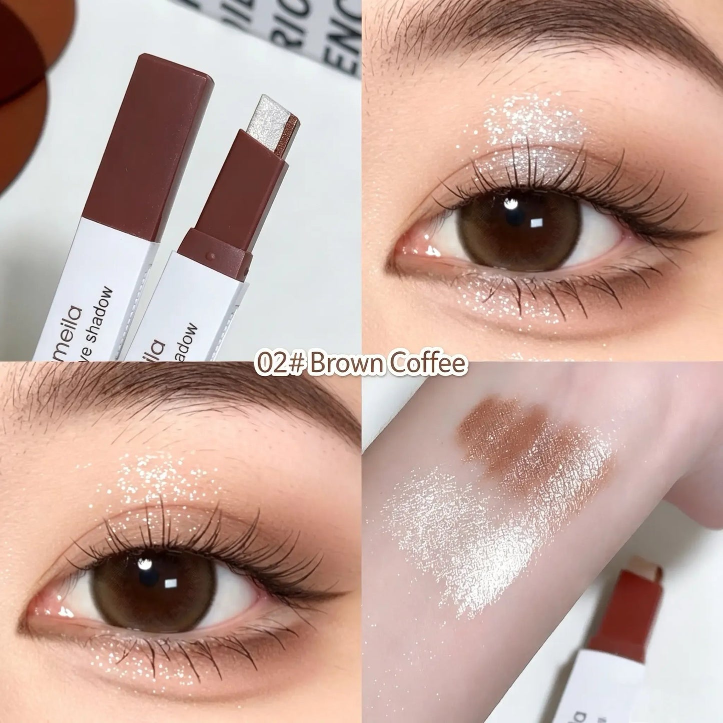 🏆1 Bestselling🏆Smooth Two Color Eyeshadow Stick Set Long Lasting Makeup Waterproof