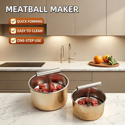 ✨ 6/12 Ball Manual Meatball Maker Tool, Stainless Steel Meatball Making Mold