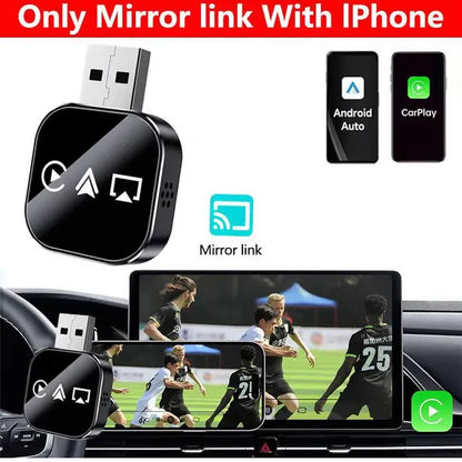 📶  2026 Upgrade 3 in 1 Screen Mirror iOS Phone, wired to wireless Carplay adapter