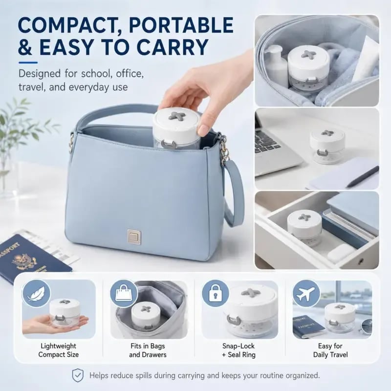 💖Hot 30% OFF🌹🦷 Retainer Cleaner Case Box with Drain Tray, Mirror & Brush
