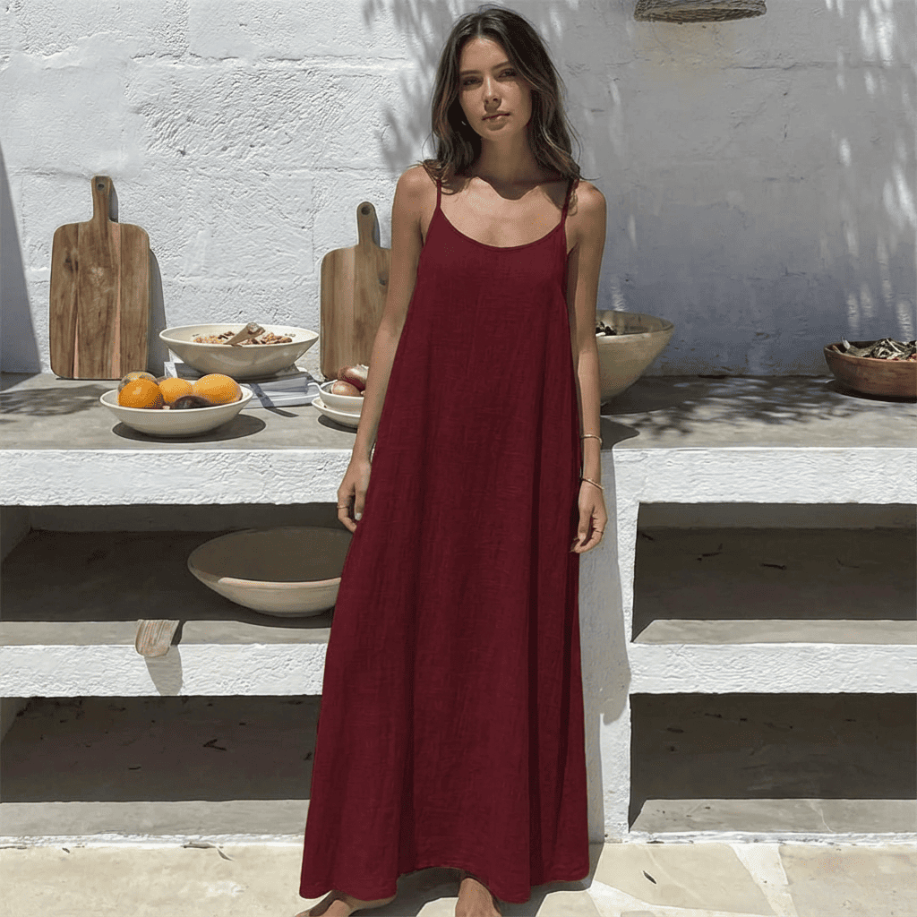 💃Be the most confident version of yourself!!✨Solid-colored open-back dress with straps for women💕