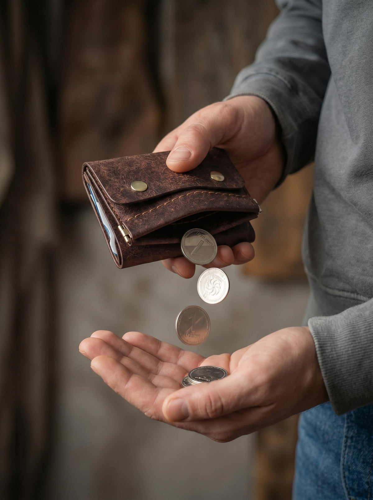Compact Leather Trifold Wallet
