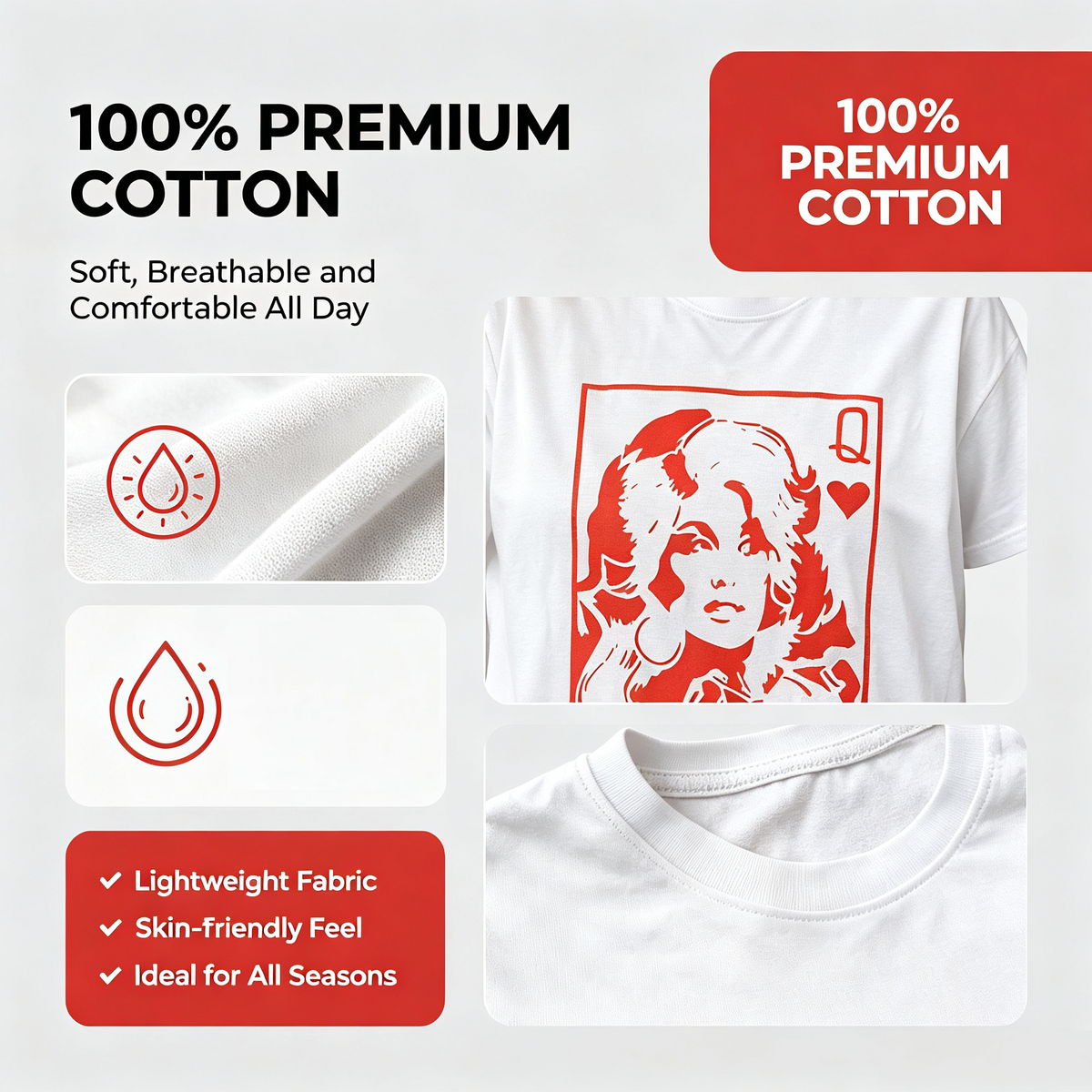 Abstract TV Poster Animated Portrait Elements Print T-Shirt, Soft 100% Cotton