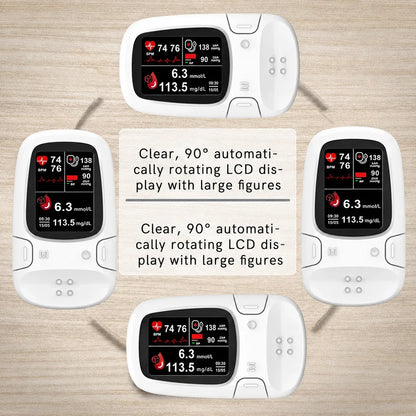 🔥 3-in-1 Smart Health Monitor – Glucose, Heart Rate & Blood Oxygen Tracking