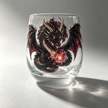 🐉✨ 3D Mythic Dragon Glass Art Cup | Luxury Raised Fantasy Glassware for Whiskey, Home Bar Décor & Legendary Gifts 🎁