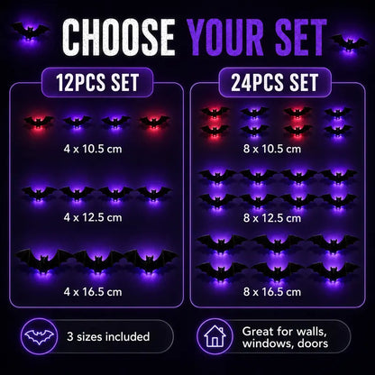 🦇3D Bat Light LED Decorations - Halloween Spooky Ornaments