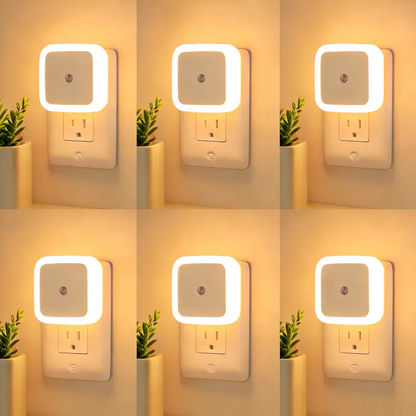 🌟Designed for Every Night—LED Night Light Plug-in Wall Pack of 6, 0.5W Square Plug-in Night Light