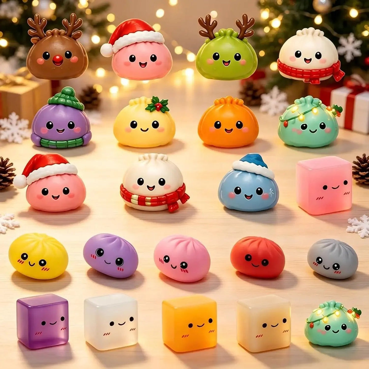🎅Christmas Sale🎅Christmas Squishies Advent Calendar 2026, 24-Day Dumpling Squishy Countdown Box