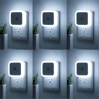 🌟Designed for Every Night—LED Night Light Plug-in Wall Pack of 6, 0.5W Square Plug-in Night Light