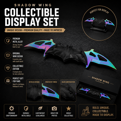 ⚡Nocturnal Wing Collectible Set – Premium Metal Display Art Piece (3 Finishes)
