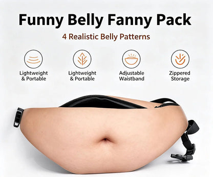 😂 Realistic Beer Belly Fanny Pack – Funny Hidden Waist Bag & Gag Gift