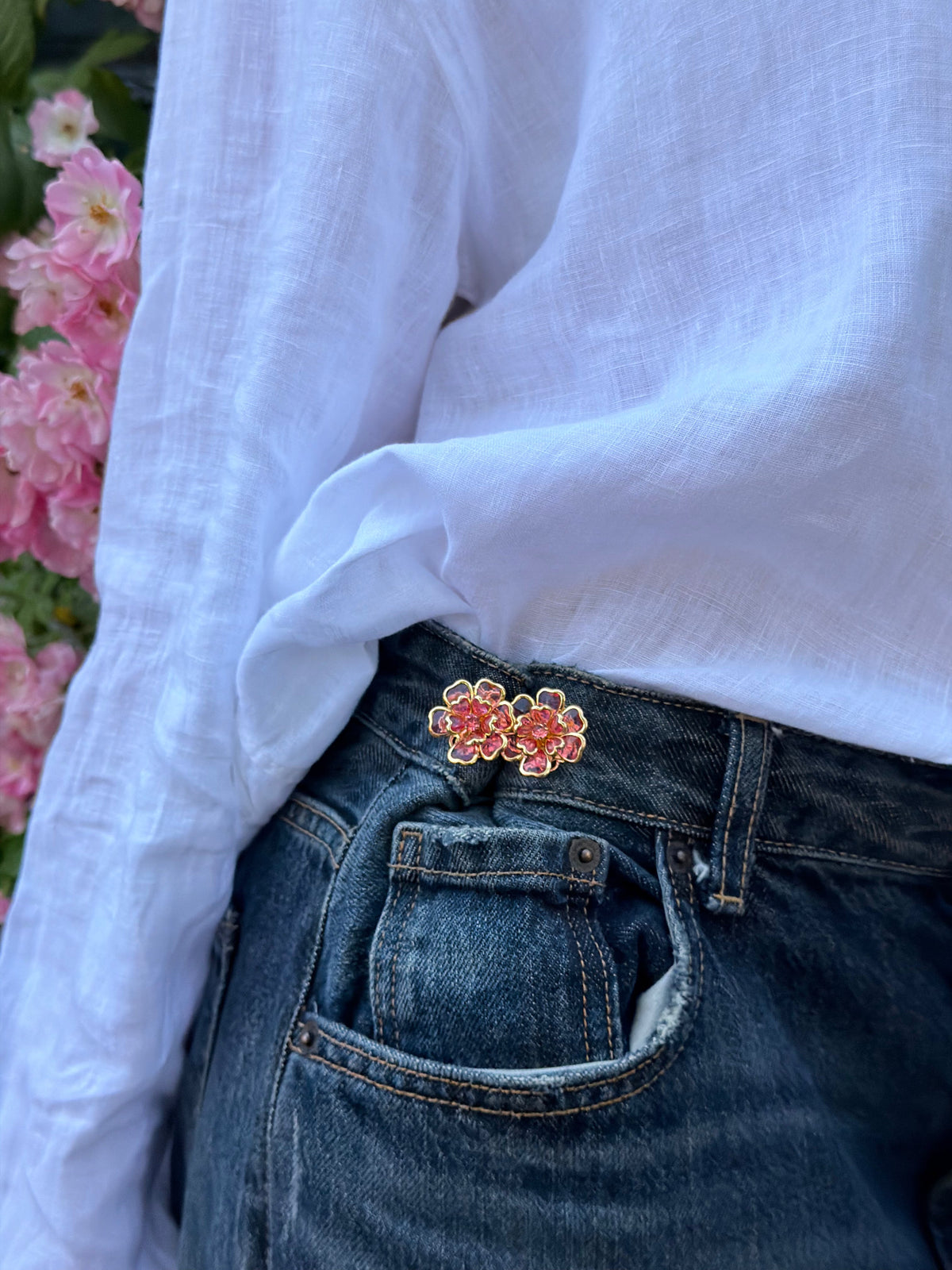 Bisous Flower - Jeans Pin（2 PCS）