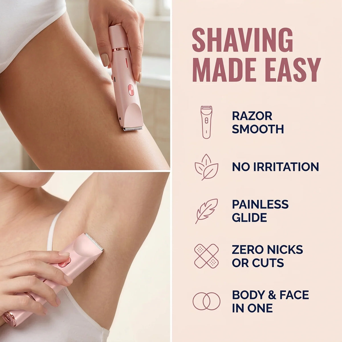 2 in 1 trimmer is / skin· to getting silky smooth