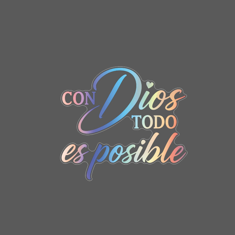 🙏❤️Con Dios Todo Es Posible Spanish Inspirational Faith Decal Cute Durable Vinyl Sticker