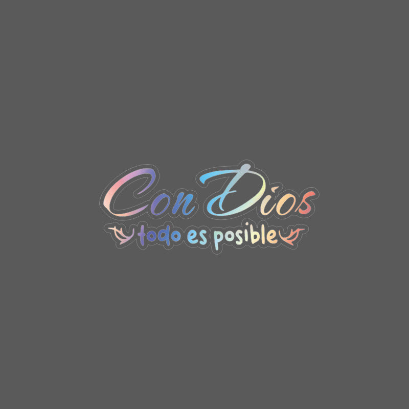 🙏❤️Con Dios Todo Es Posible Spanish Inspirational Faith Decal Cute Durable Vinyl Sticker