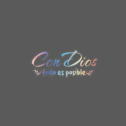 🙏❤️Con Dios Todo Es Posible Spanish Inspirational Faith Decal Cute Durable Vinyl Sticker
