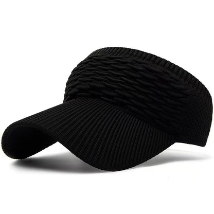 👒 Women's High Ponytail Sun Visor Hat – Breathable Open-Top UV Protection Cap for Running, Beach & Travel