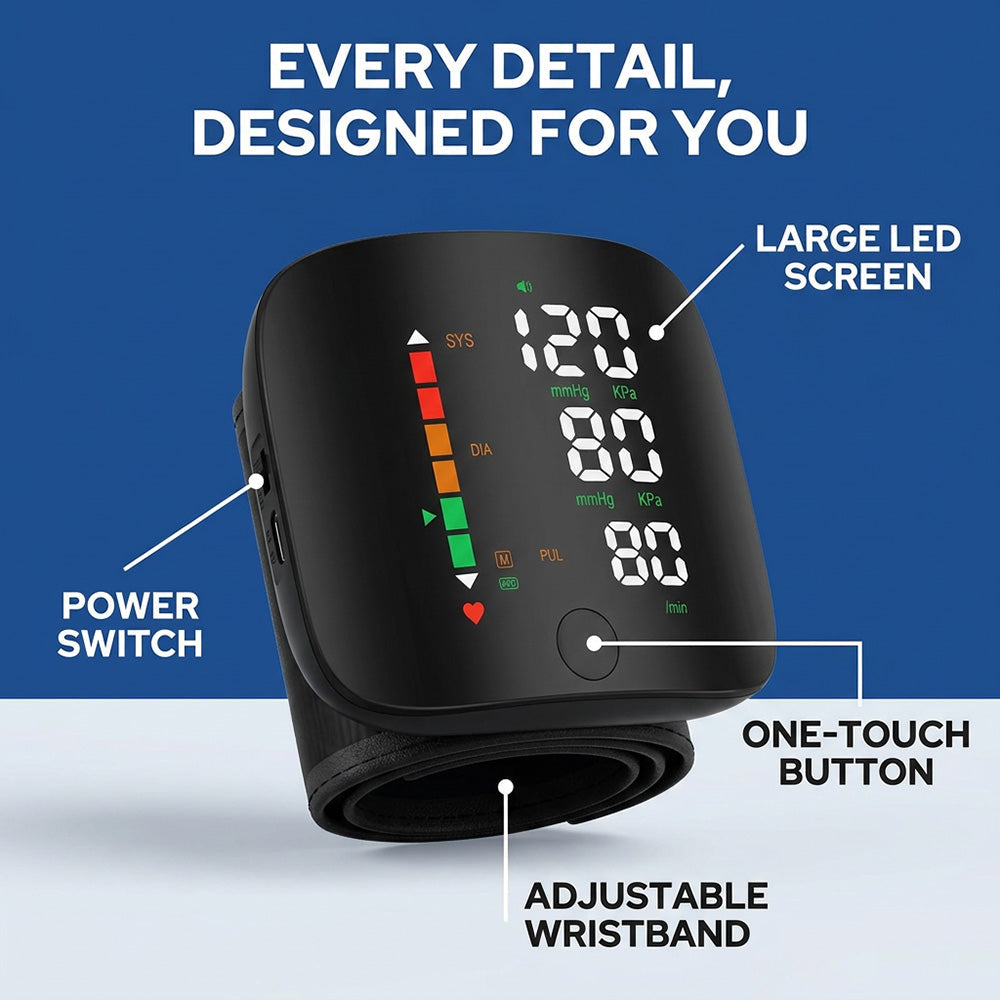 Wrist blood pressure monitor-A Smarter Way to Track Your Blood Pressure🔥