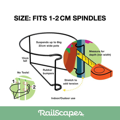 RailScapes Black Floating Plant Hanger