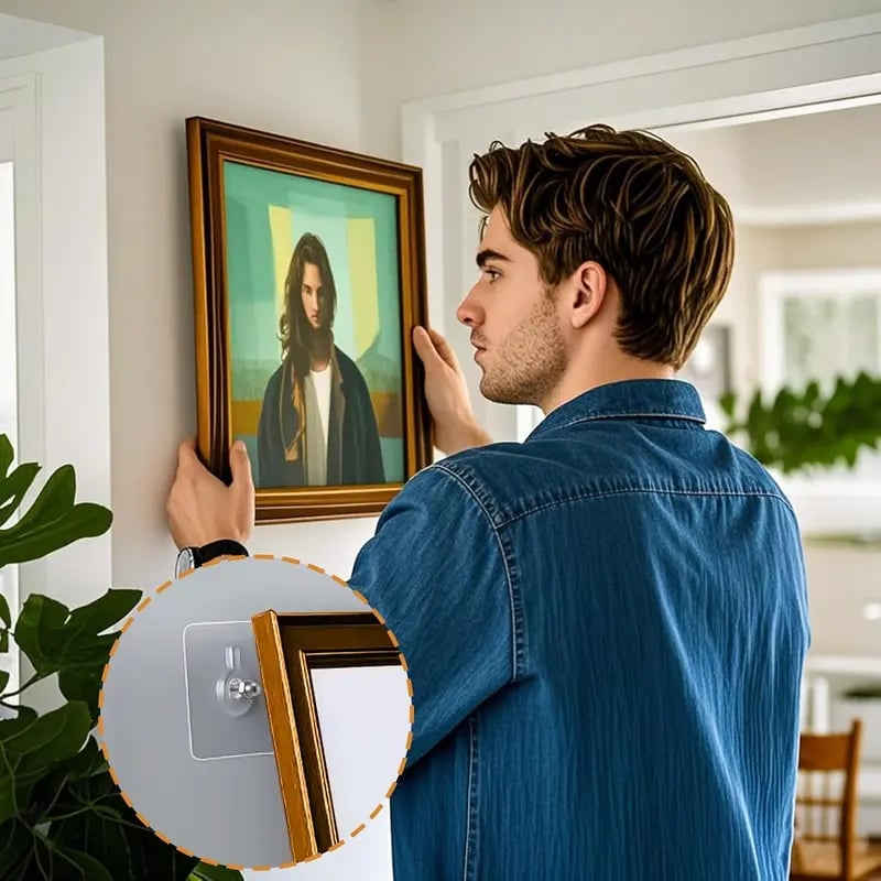 No-Drill Adhesive Screw Hooks for Wall Mounting