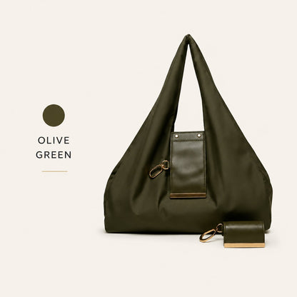 ToworkactTM Varelli Charm Transformable Bag – Stylish Vegan Leather Tote & Keychain Charm
