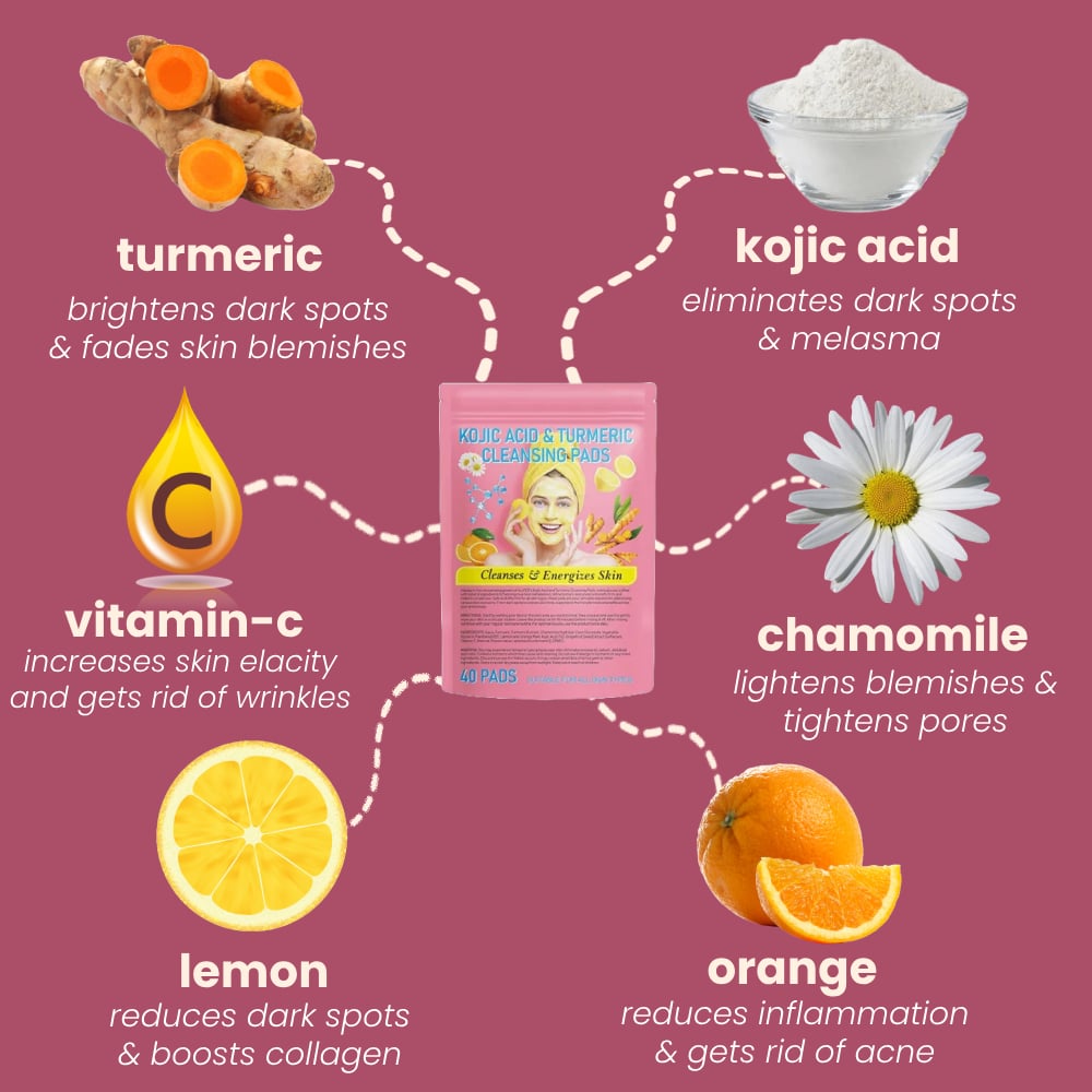 🍋	 Last Day Buy 1 Get 1 Free🔥Turmeric Kojic Acid Cleansing Pads🍋