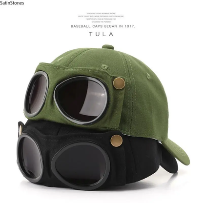 Men's Korean-Style Pilot Baseball Cap - Personalized Glasses-Ready