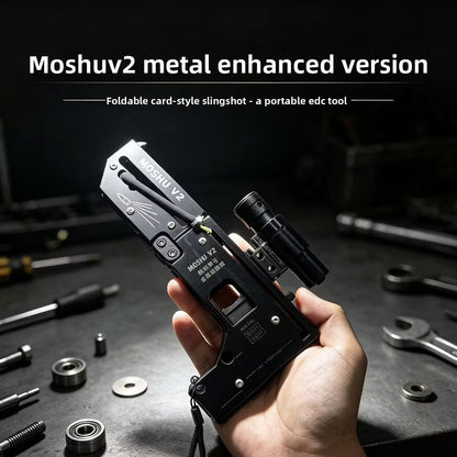 🔥 Moshuv2 Metal Enhanced Card Slingshot – Compact, Durable & Ready for Fun 🎯