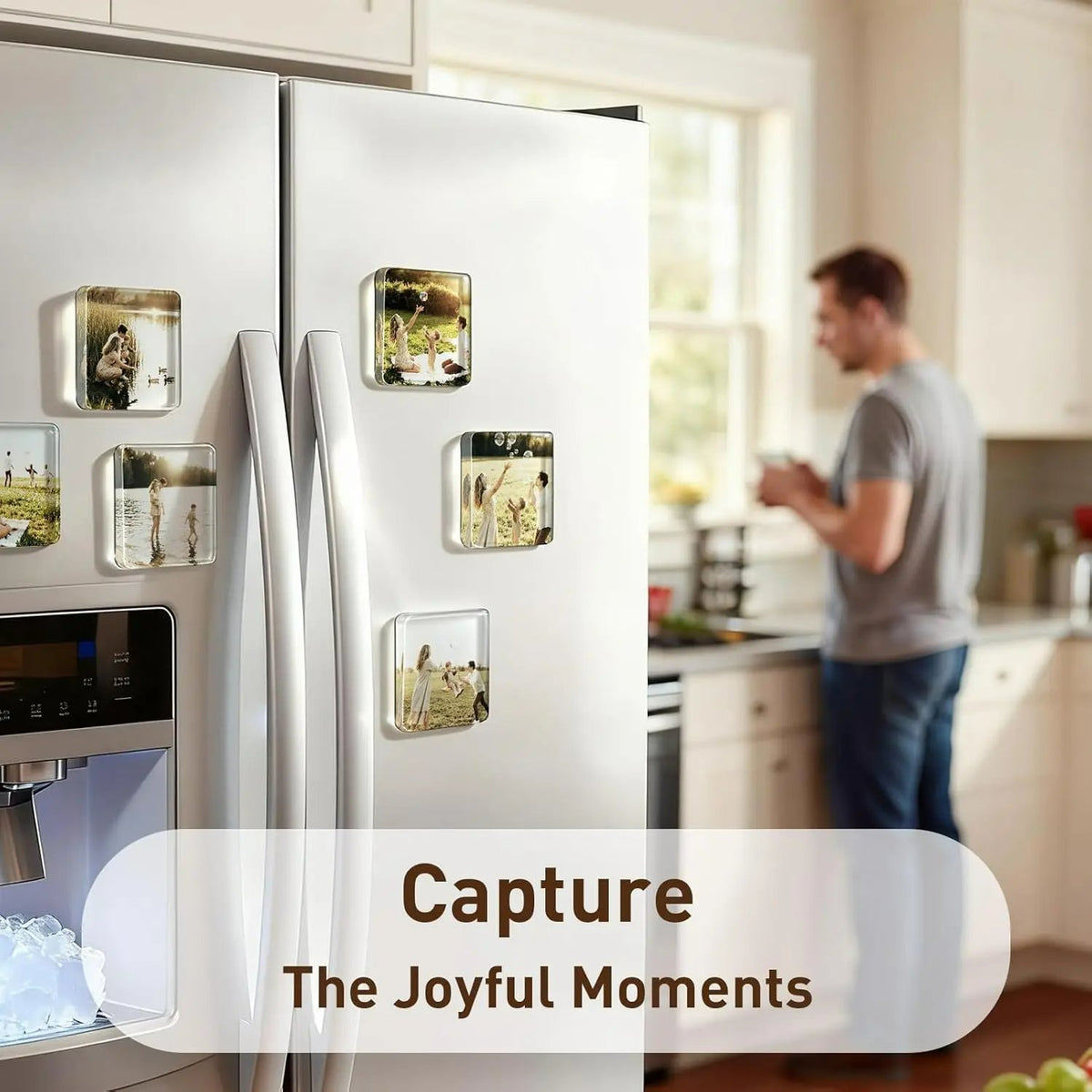 🎞✂10 Pack  2" x 2" Clear Acrylic DIY Fridge Magnet Set with Adhesive Backing – Square Magnetic Photo Frames with Stunning 3D Effect 💕