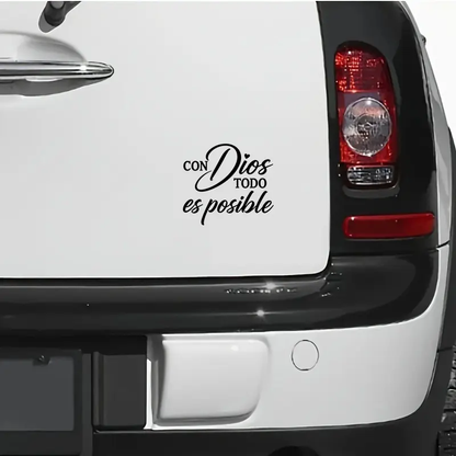 🙏❤️Con Dios Todo Es Posible Spanish Inspirational Faith Decal Cute Durable Vinyl Sticker