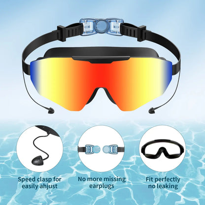 Outly 2 Pack Swim Goggles with Earplugs for Adult