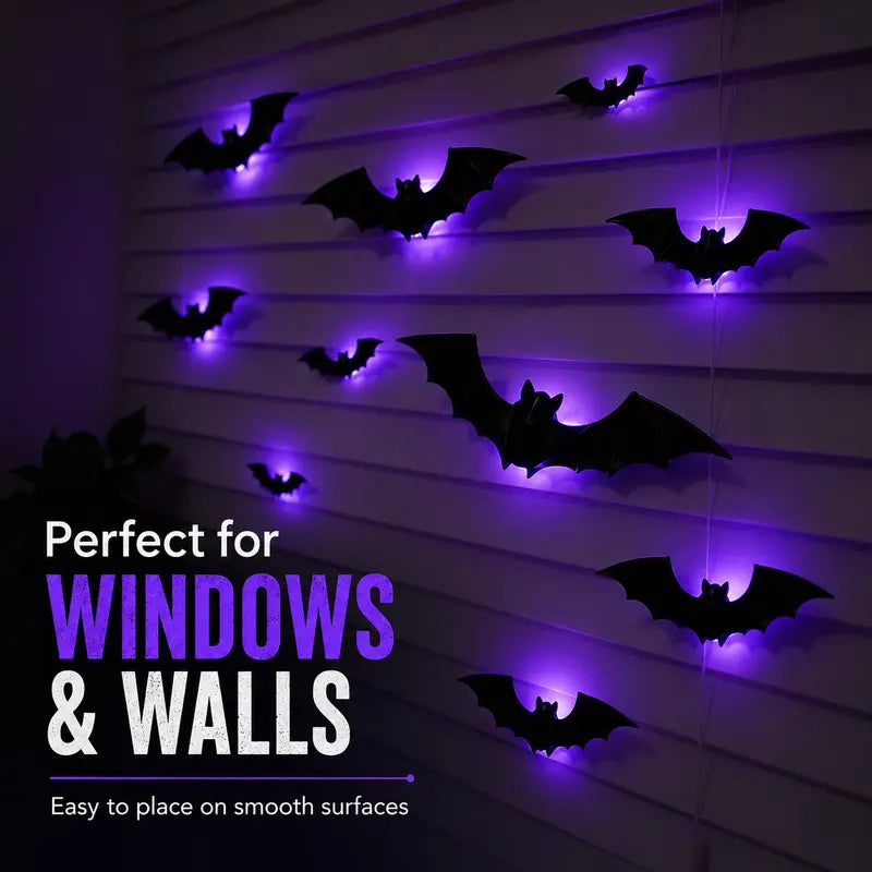 🦇3D Bat Light LED Decorations - Halloween Spooky Ornaments
