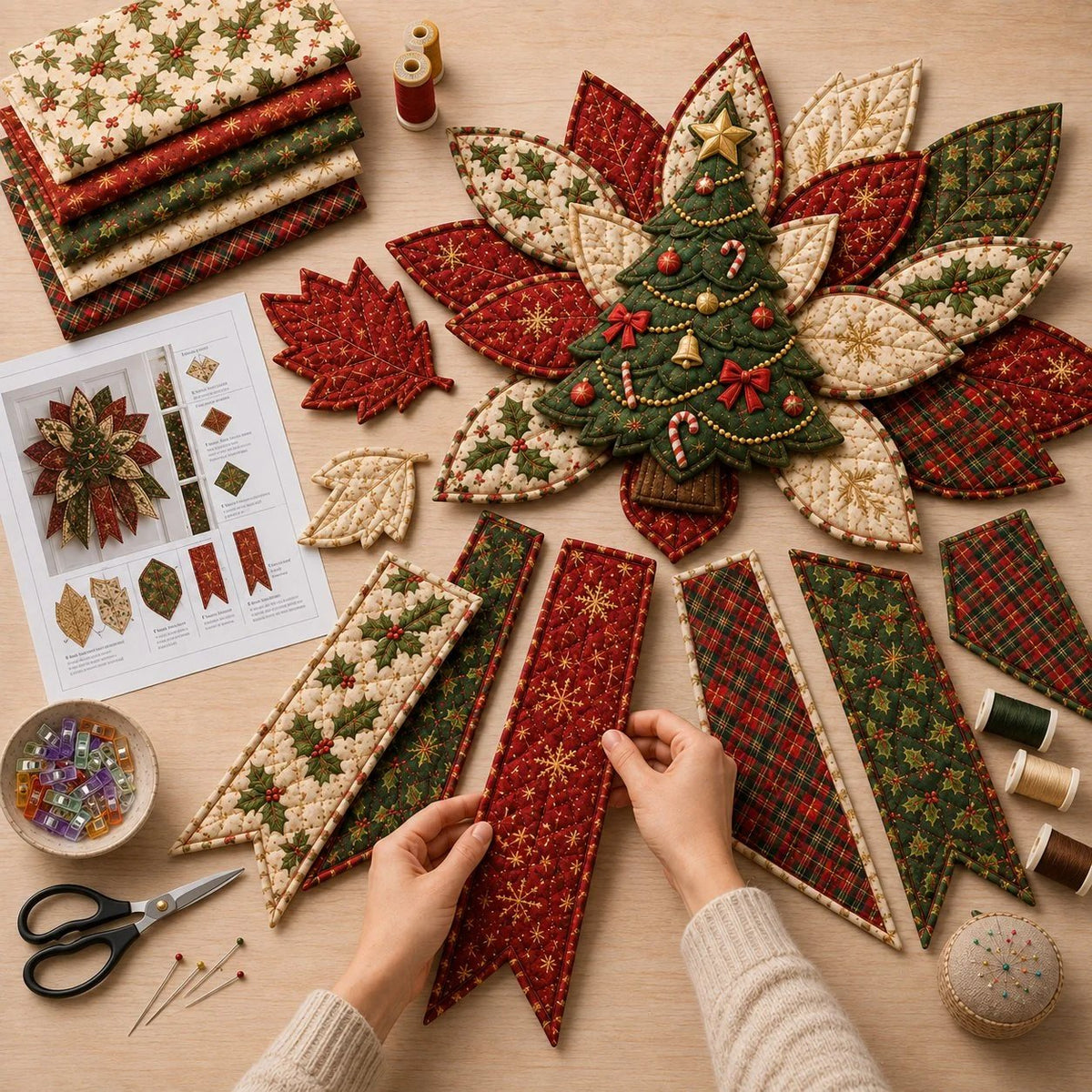 Christmas Quilted Door Hanging DIY Sewing Kit — Choose Your Design