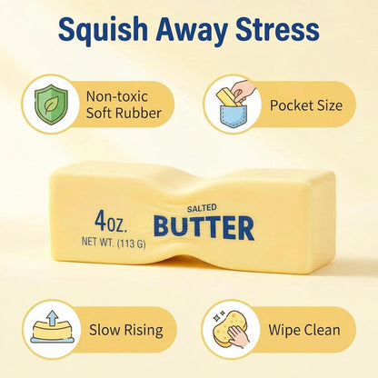 🧈Crunchy Sound Butter Bar Squishy Toy, Soft Squeeze Fidget Toy for Stress Relief, Sensory Desk Relaxation Gift for Teens Adults
