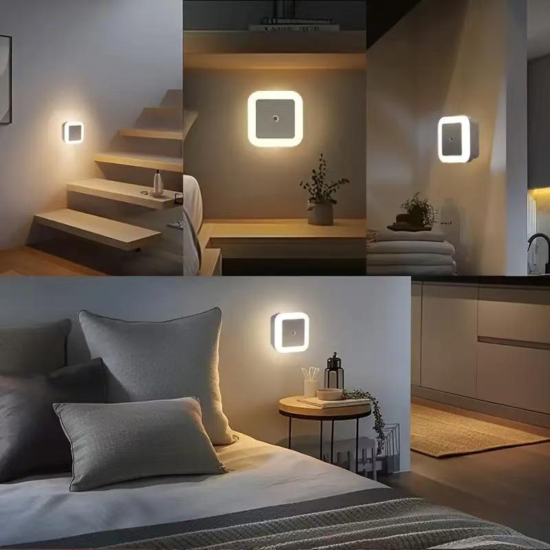 🌟Designed for Every Night—LED Night Light Plug-in Wall Pack of 6, 0.5W Square Plug-in Night Light