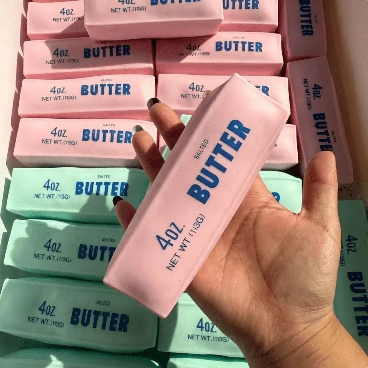🧈Crunchy Sound Butter Bar Squishy Toy, Soft Squeeze Fidget Toy for Stress Relief, Sensory Desk Relaxation Gift for Teens Adults