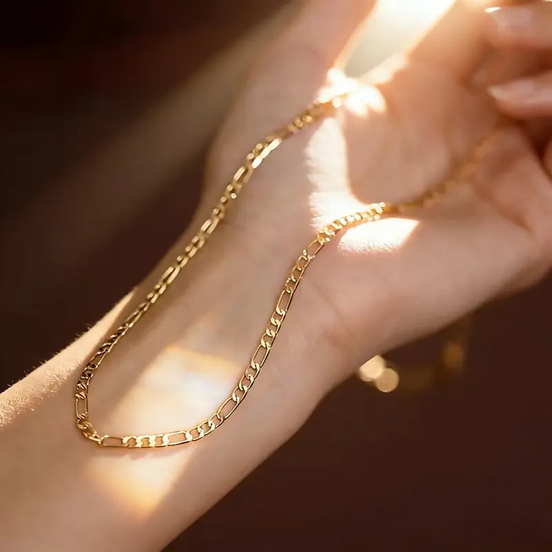 Elegant 2-Piece Real Gold Plating Jewelry Set – Bracelet & Necklace for Men & Women