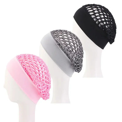 3-Piece Stretchy Wide-Edge Sleeping Bonnet Set – Soft Satin Hair Protection Cap