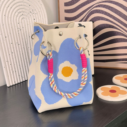 👜Boho Woven Polyester Bucket Bag