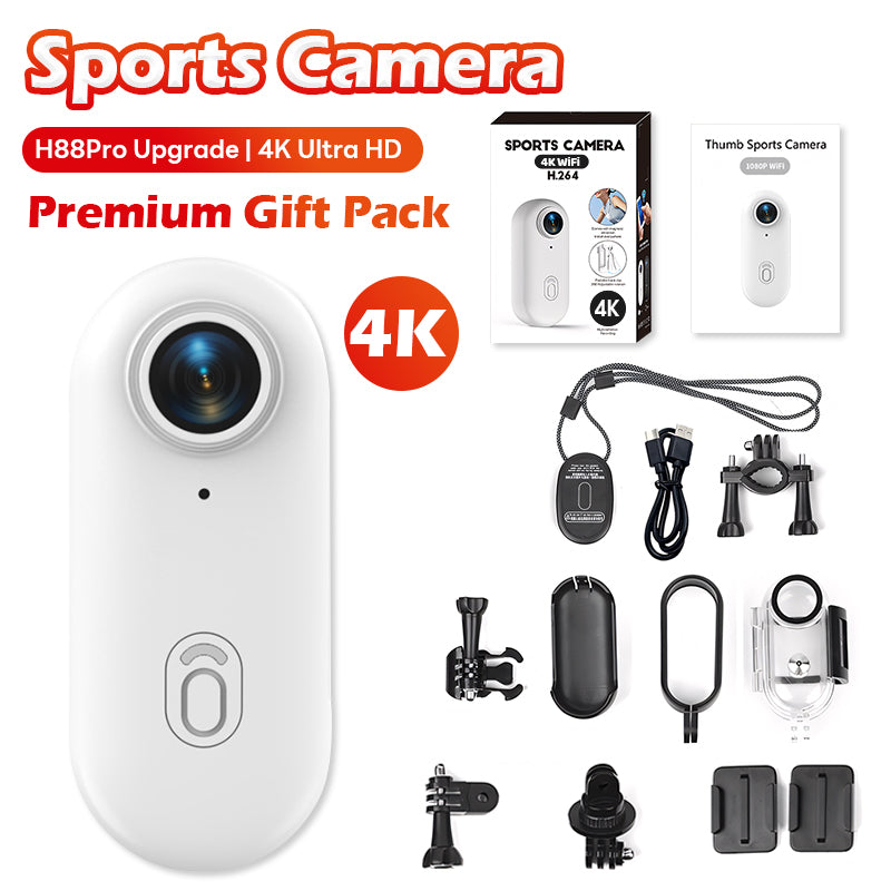H88 pro Action Camera 4K Ultra HD & Dual Stabilization Technology Waterproof Up to 30M Powerful Magnetic Attachment  Thumb mini camera