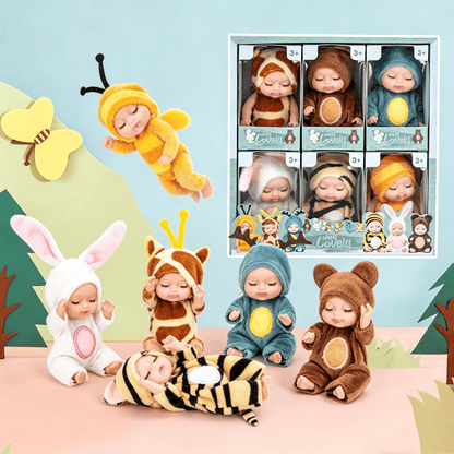 🐱 Cute Mini Dolls🎁 6pcs Fairy Princess Doll Set with Pajamas
