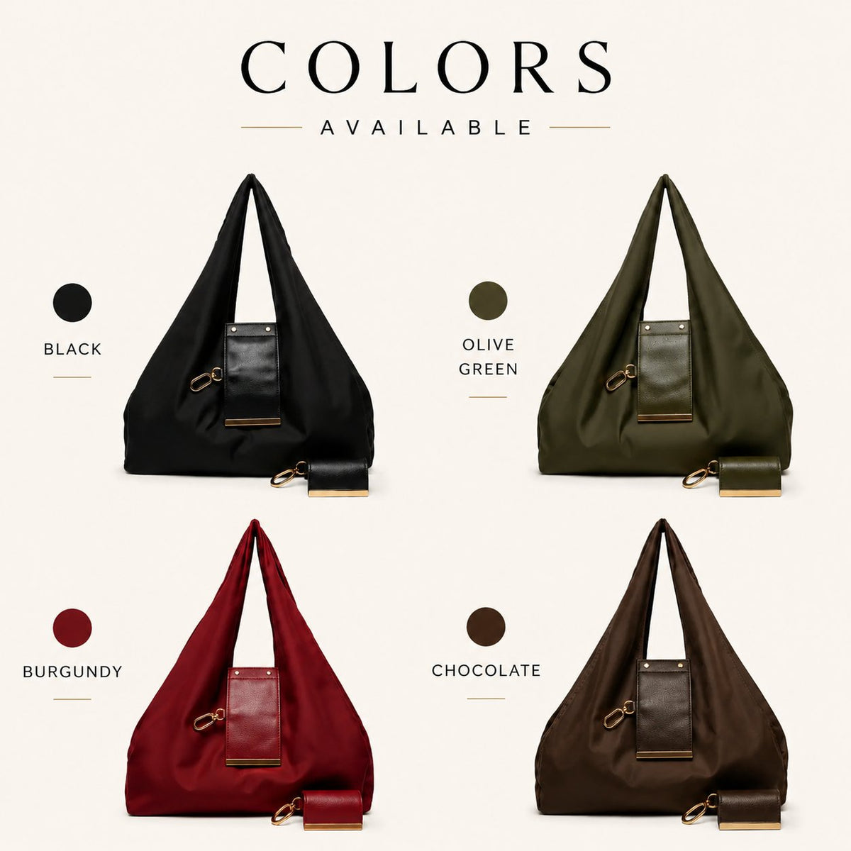 ToworkactTM Varelli Charm Transformable Bag – Stylish Vegan Leather Tote & Keychain Charm