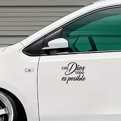 🙏❤️Con Dios Todo Es Posible Spanish Inspirational Faith Decal Cute Durable Vinyl Sticker